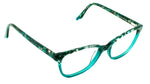 Aqua Green & Blue Square Cateye Ladies Glasses Frame