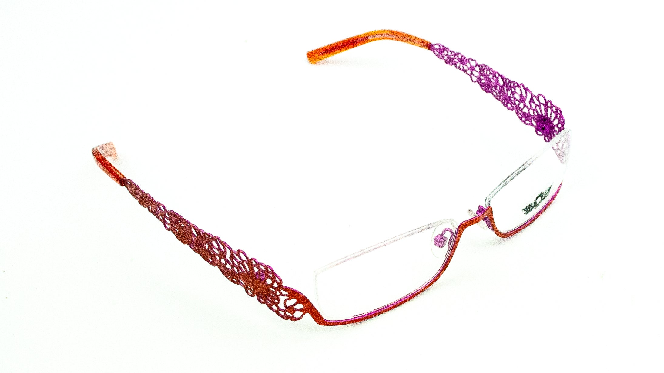 BOZ Klaxon 9024 Pink & Orange Half Rim Glasses