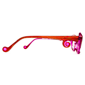 BOZ Salsa Gold And Pink Cat Eye Glasses