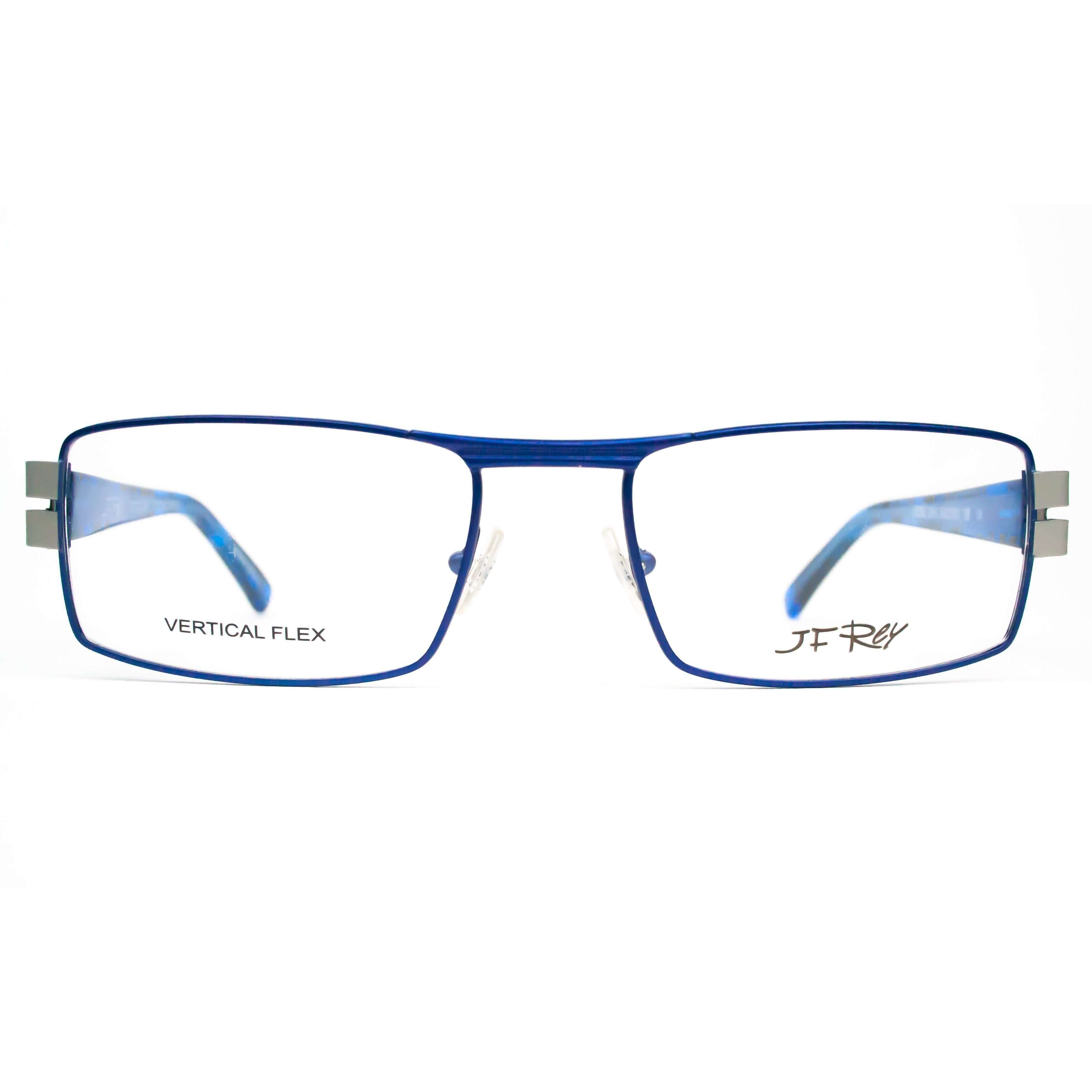 JF Rey Model 2392 Blue Metal Rectangular Glasses