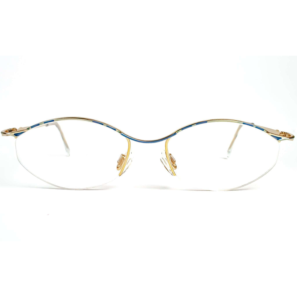 Cazal Point 2 Model 1147 Retro Oval Blue Glasses